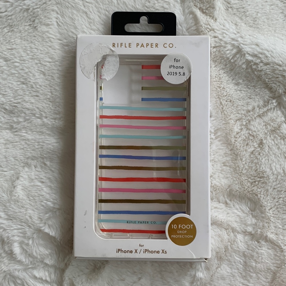 Rifle Paper phone case happy stripes iPhone X xs